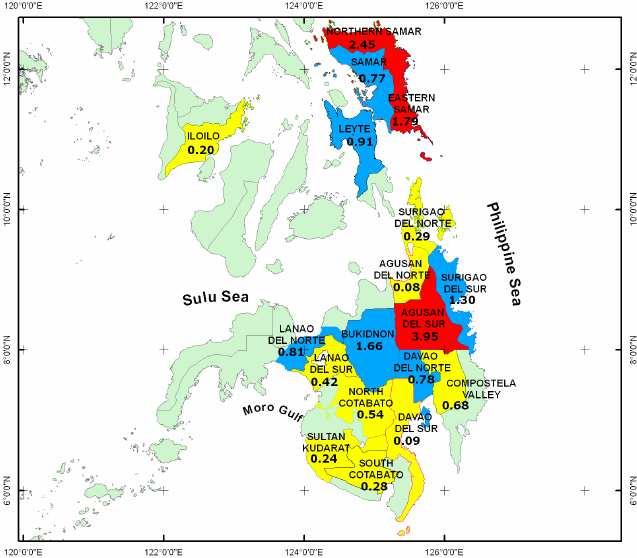 - 50 - Figure 3: Geographic Distribution of Schistosoma japonicum in the Philippines Source: DOH Philippines The total population affected is approximately 12 million, and about 2.