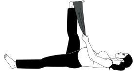 Exercises phase 1 (continued) HAMSTRING STRETCH Lying: Lying on your back, one leg straight and one knee bent.