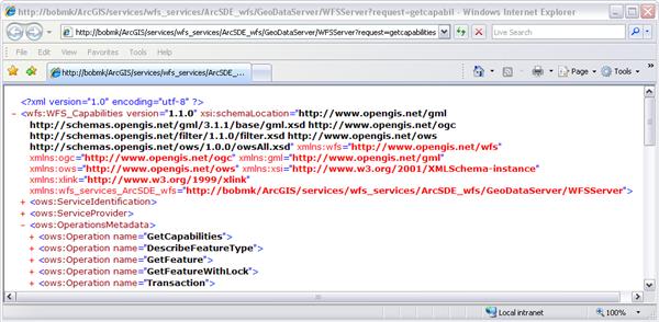 GetCapabilities This request will return all feature types and functionality available through the service in GML format.