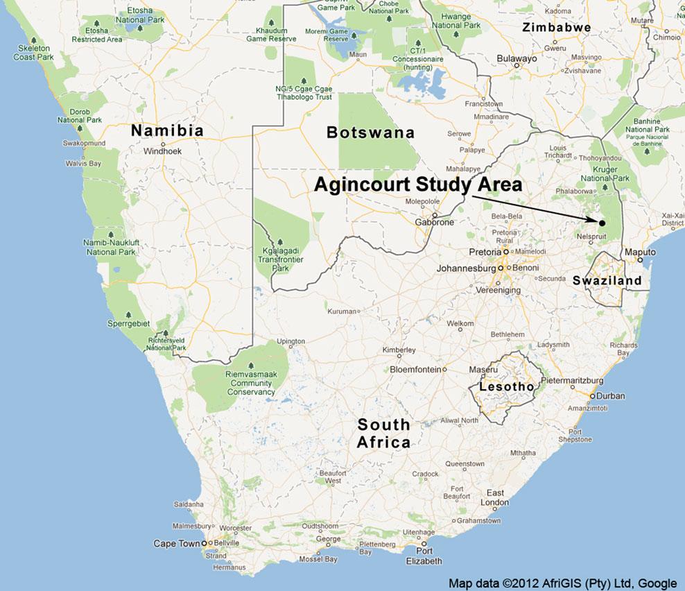 AIDS Care 1123 Figure 1. Location of the Agincourt HDSS in Southern Africa. census round.