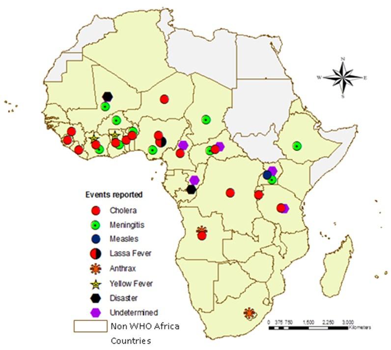 African Region between January and March 2012 is provided as well as a summary of ongoing outbreaks as reported by the Member States.