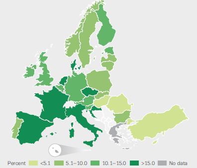 EUROPEAN DRUG REPORT: PREVALENCE OF CANNABIS USE Last year prevalence of cannabis use (15 34 yrs.) Adults (15-64 yrs.) 7.