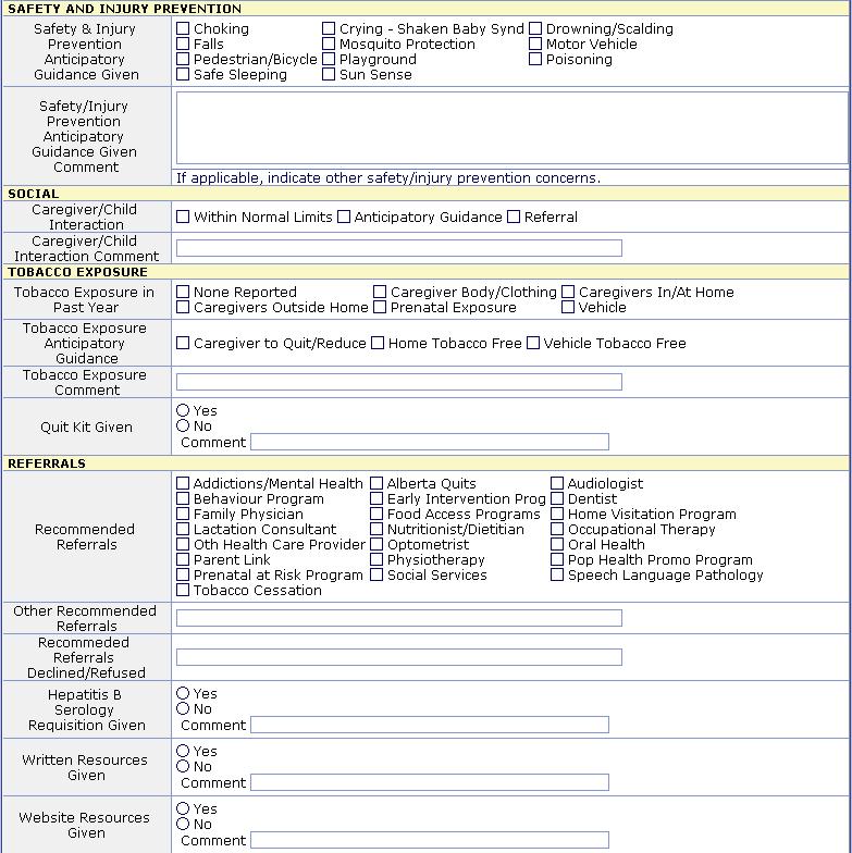 Appendix 17(c) AHS Meditech Infant/Preschool Assessment and