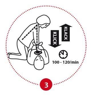 Method of use Make emergency call Place CFA in the middle of the chest bone as shown in the pictogram for optimal positioning Start the cardiac