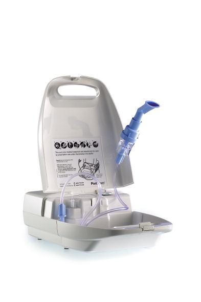 Porta-neb Matched Nebulizer Compressor System 4 The aerosol passes through the mouthpiece or face mask to the patient.