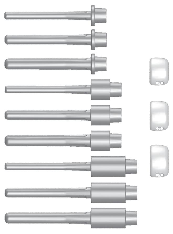 Total Modular Ulnar Head Implants Available in 27 sizes 3 Head Sizes: 16.