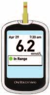 Take a test 2 3. Read your result on the meter Your blood glucose result appears on the display, along with the unit of measure, and the date and time of the test.