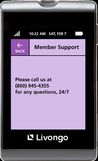 Member Support By pressing Member Support you can access the