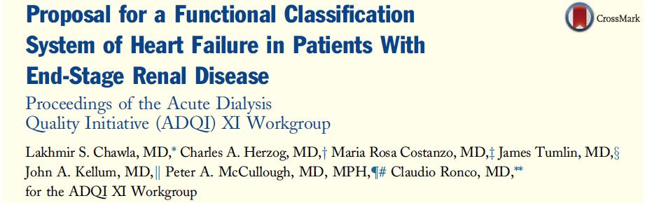 QuesUons What are the current classificauon system for HF in dialysis pauents? What are the criucal features of a staging system (for diagnosuc and therapeuuc approaches)?