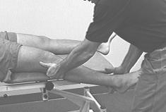 2 Valgus Stress Test Cues: Stand facing patient Allow thigh to rest on table, flex tibia off table Performing test at 30 degrees