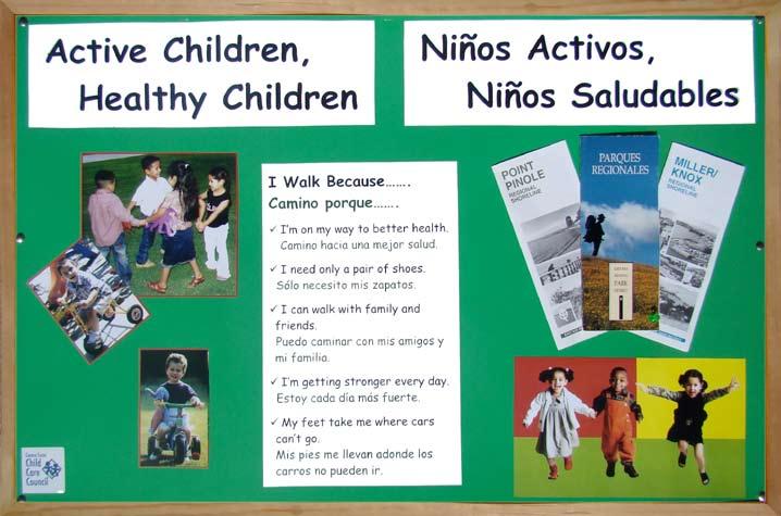 Active Children, Healthy Children Pictures of children in active play draw your attention to the message I Walk Because.