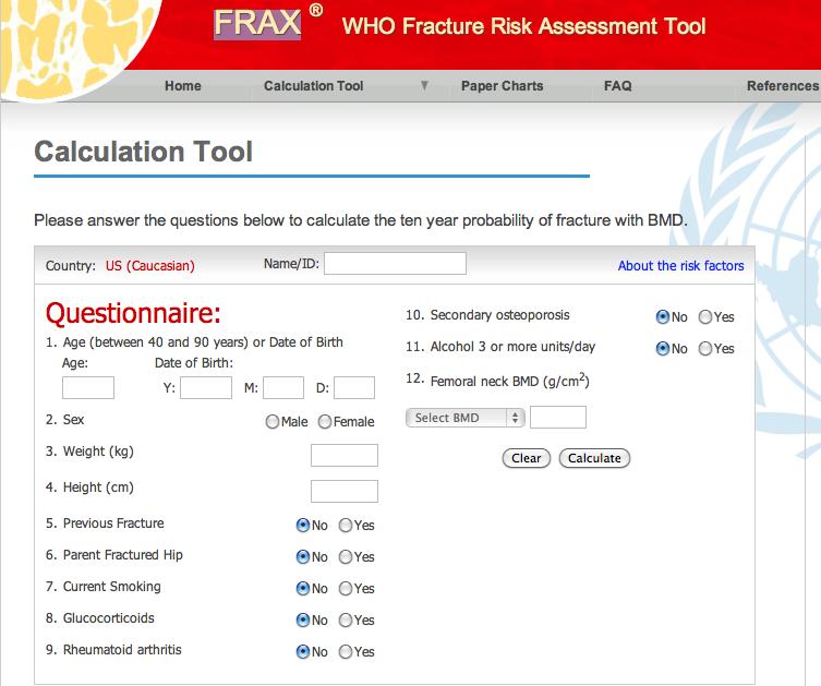 Does FRAX work equally well in HIV+ Age Sex Race Weight / Height Previous Fracture Current smoking Glucocorticoid use Alcohol use Rheumatoid Arthritis Parental hip