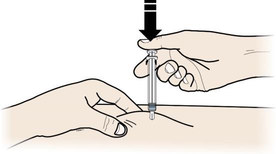 Do not place your finger on the plunger rod while inserting the needle.
