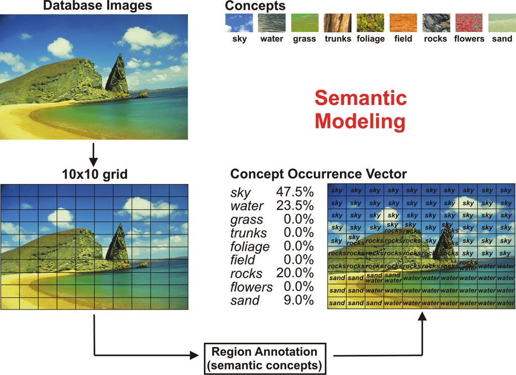 Categorization of Natural Scenes: Local versus Global Information and the Role of Color Article 19 / 13 Fig. 5. Image representation through semantic modeling.