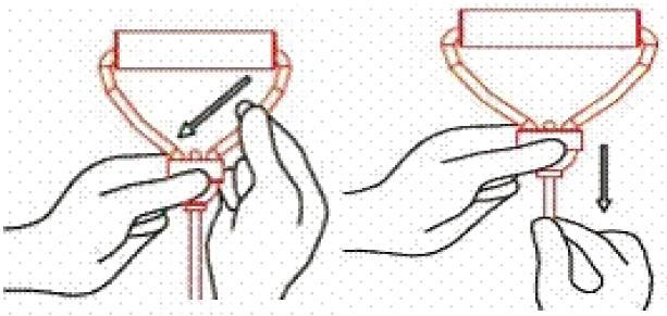 EXERCISE BAND INSTRUCTIONS 1. Unscrew the hook nut located on the band until one end of the hook is open as shown in the first picture below. 2.