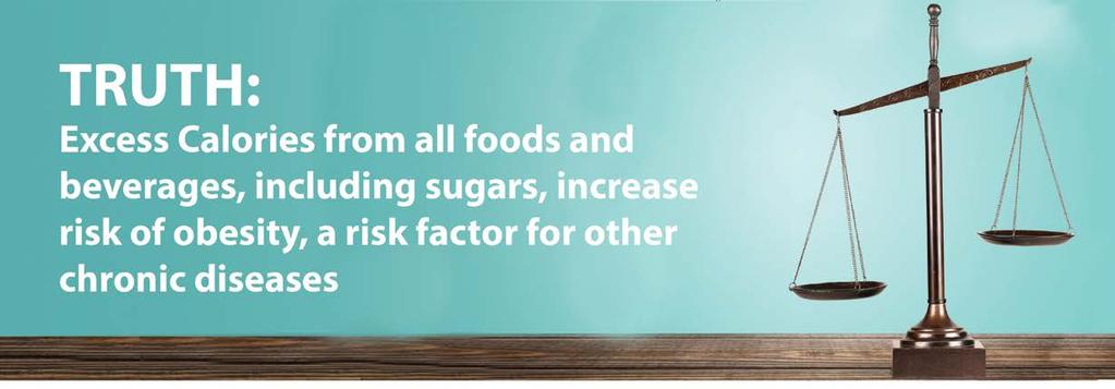 Uncover the truth about sugar: chronic disease Myth: Sugar causes chronic diseases such as diabetes and heart disease Reducing Your Risk for Chronic Diseases: Consuming excess Calories from all