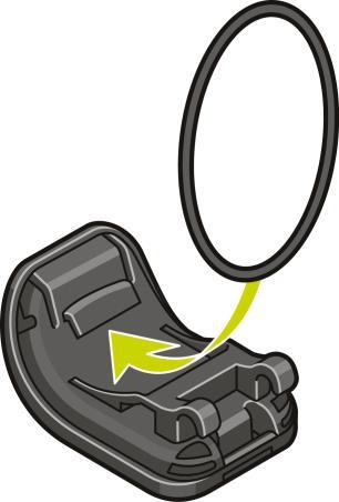 3. Slide the watch out towards you into the palm of your hand. Using an O-ring If you lose your bike mount strap, you can use a standard O-ring to mount your watch on your handlebars.