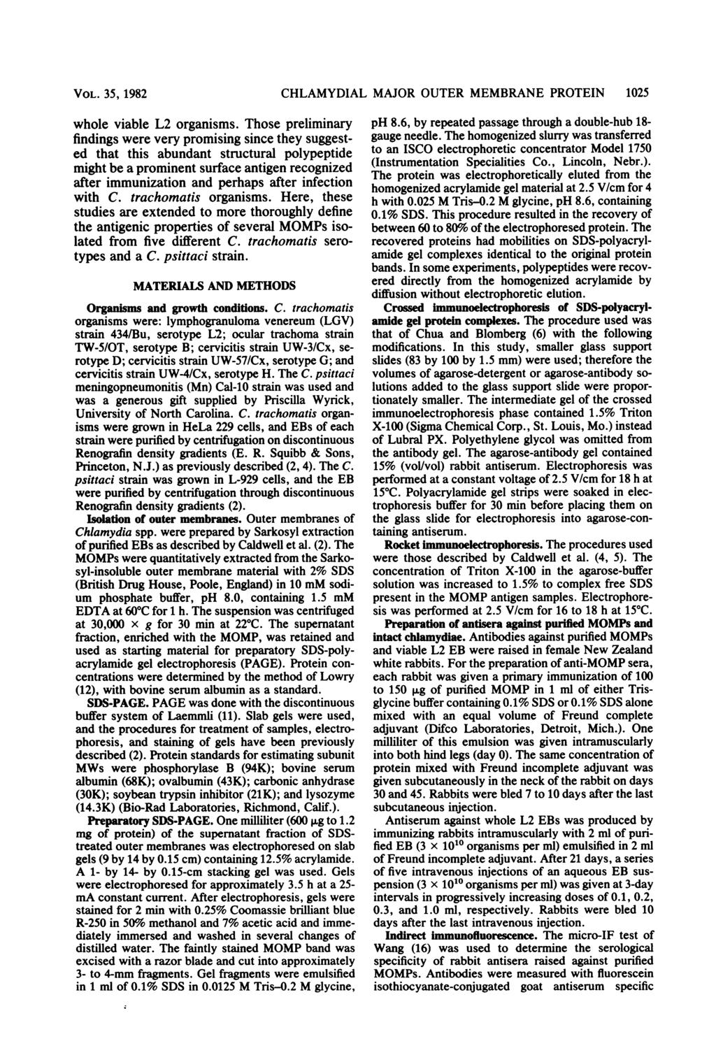 VOL. 35, 1982 whole viable L2 organisms.
