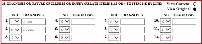 All IND fields will change to 0, regardless if they are populated with a diagnosis code or not. o The IND field of all unpopulated DIAGNOSIS fields is set to the IND of the principle diagnosis code.