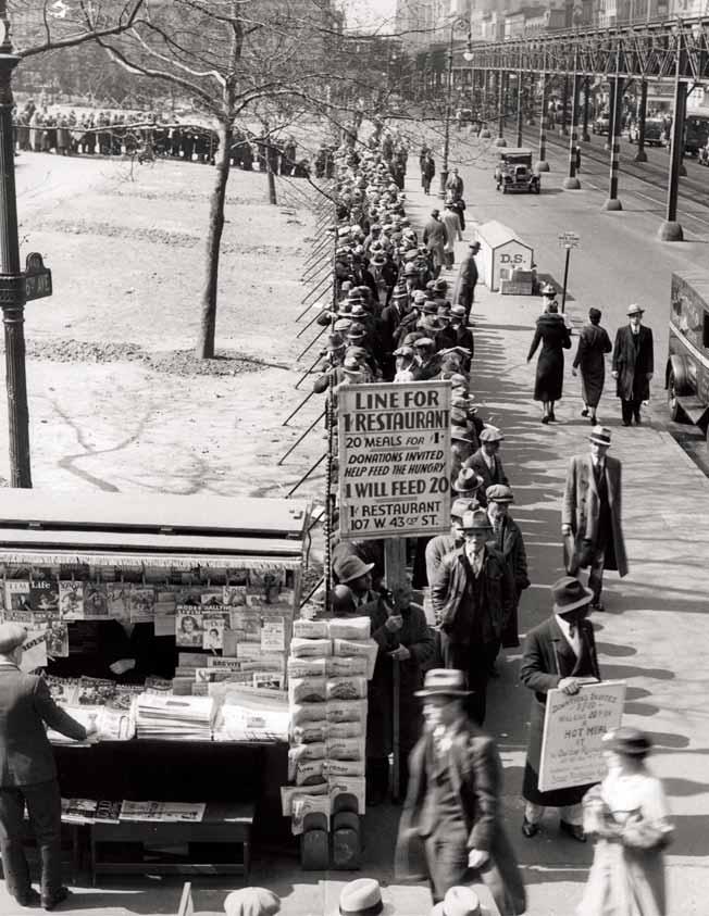 DOCUMENT 3 - Photograph of a breadline on Sixth Avenue and 42nd Street, New York, NY, where