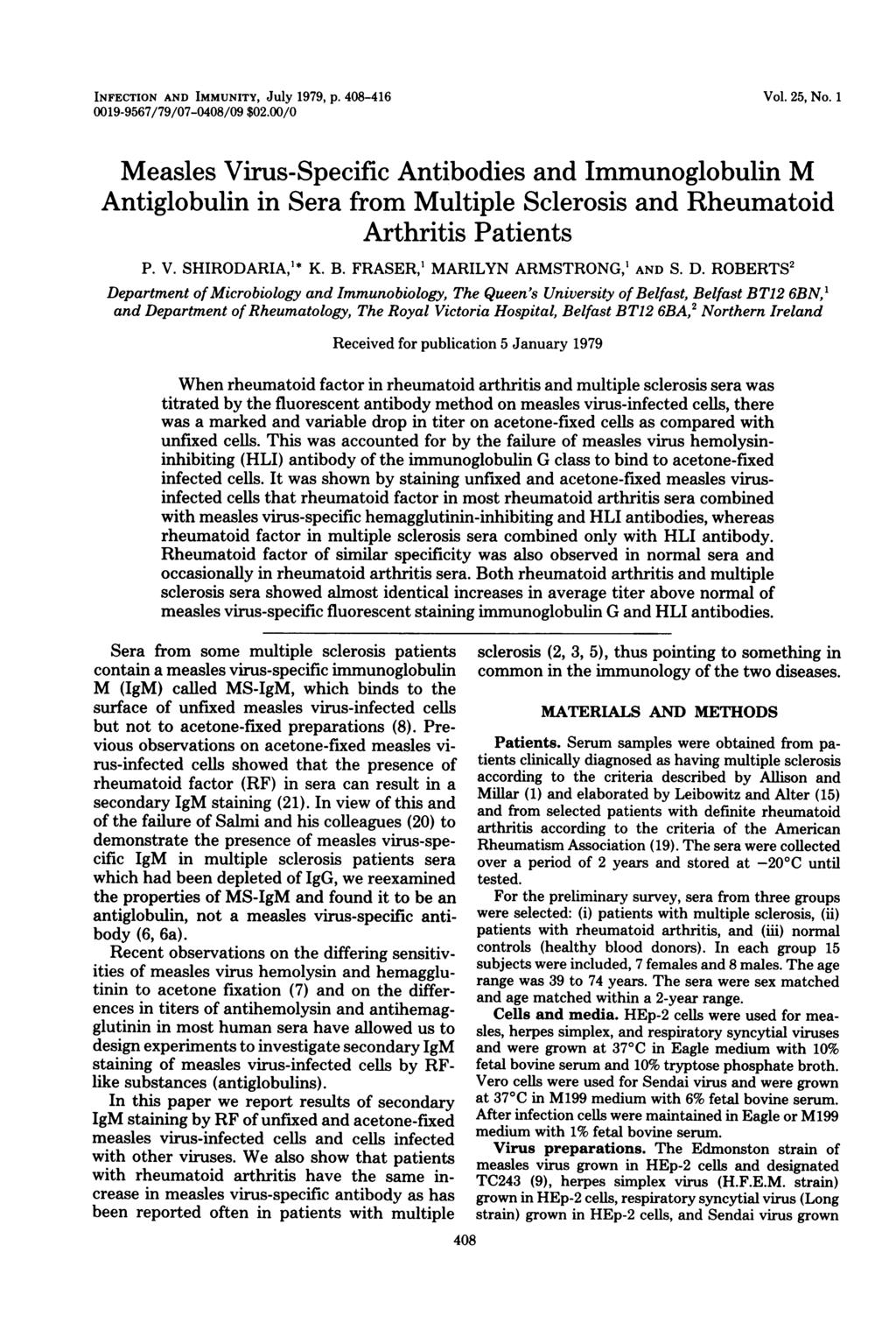 INFECTION AND IMMUNITY, July 1979, p. 48-416 19-9567/79/7-48/9 $2./ Vol. 25, No.