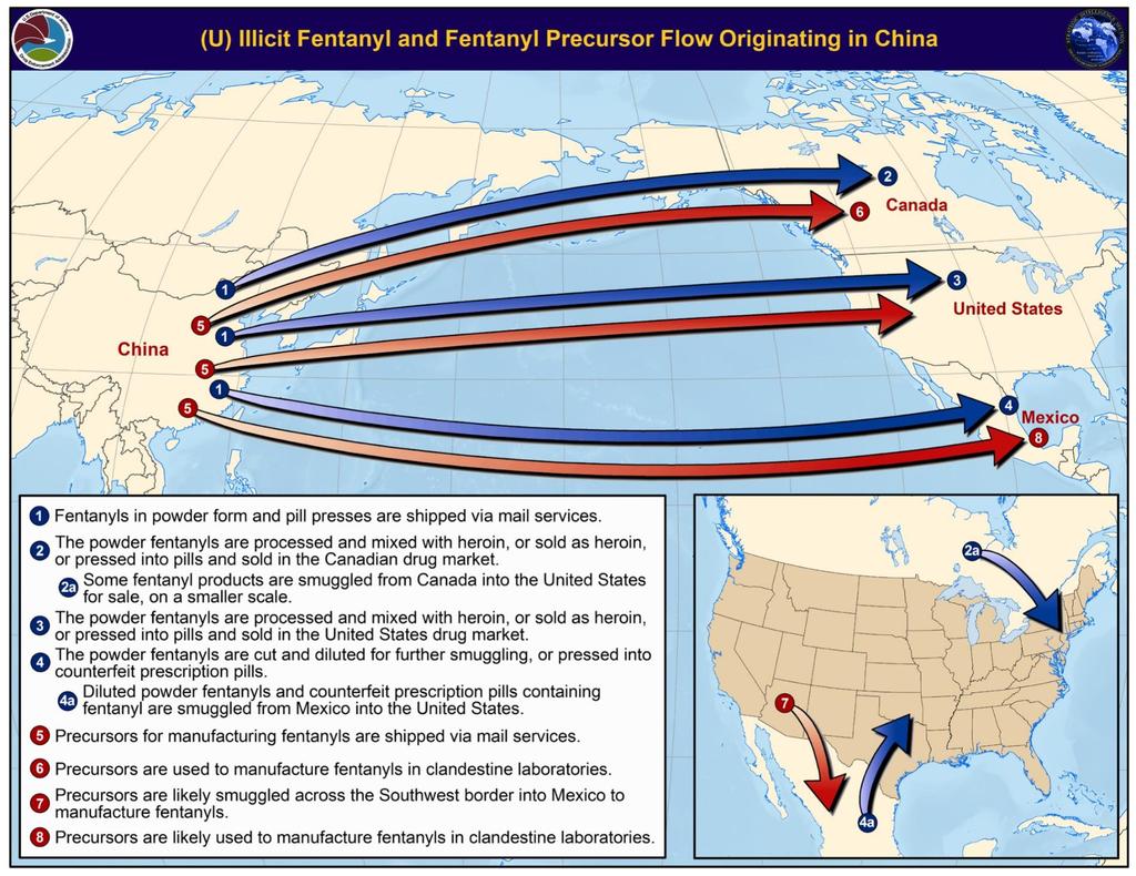 Figure 4: Illicit Fentanyl Production and Distribution Source: DEA Intelligence Brief, Counterfeit