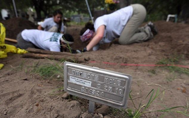 Above: Students and researchers from Baylor University exhume