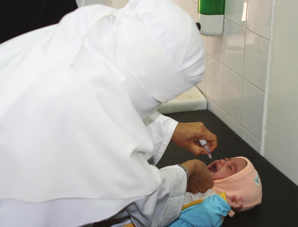 Child Health Vaccination Coverage According to the 2013 YNHDS, 43% of Yemeni children age 12 23 months have received all recommended vaccines one dose each of BCG and measles, and three doses each of