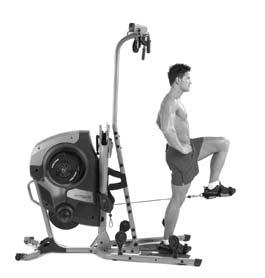 66 Leg Exercises Hip Flexion (with Knee Flexion) Iliopsoas; Rectus Femoris Standing facing outward. Foot Harness Adjustable Arm 9 Attach the Foot Harness to the Cables farthest from the active ankle.