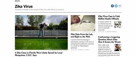 The New York Times, July 26, 2016 Example of New York Times page on Zika