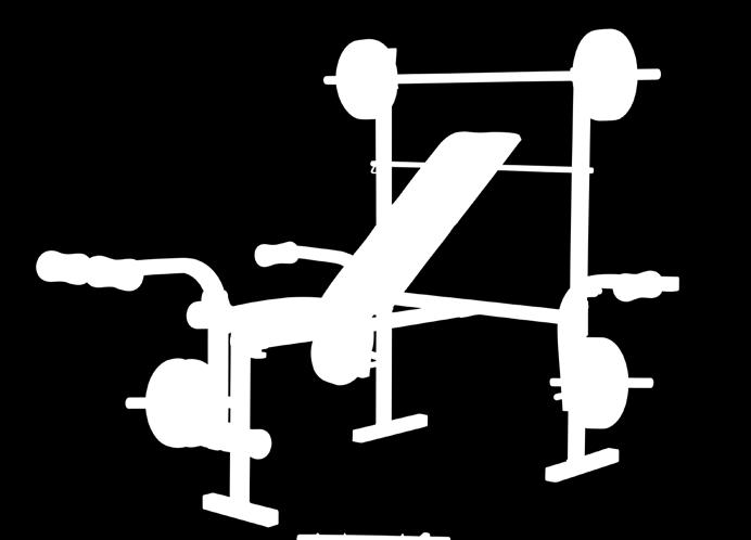 BENCHES BENCH BERMUDA UNIVERSAL BENCH FOR PERFECT WEIGHT TRAINING INCLUDING BARS AND A WEIGHT SET OF 25 KG! Item No.