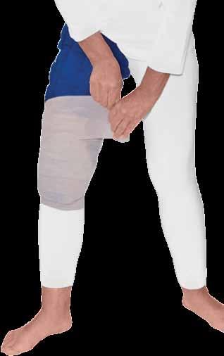 Combine with a Caresia Below Knee for full leg coverage. Bandage over the top to apply compression.