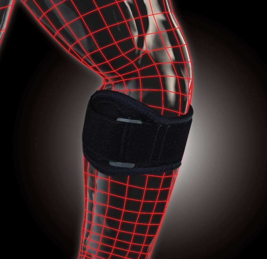 The pad redistributes bandage compression from the prominent epicondyles to the surrounding soft tissues and provides massaging effect.