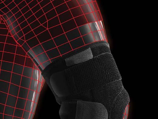 DEVELOPED BY SWISS SPORTS PHYSICIANS ASSORTMENT. LOWER EXTREMITY SUPPORTS STABILIZING KNEE SUPPORT WITH 4 SPIRAL STAYS Bandage design ensures adjustable fit and unrestricted range of motion.