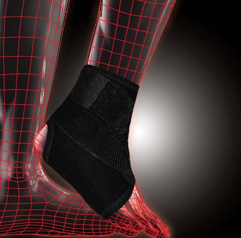 Provides compression to weak or overstressed ankle. Contour design and adjustable velcro fasteners ensure comfortable fit and stabilization during activities.