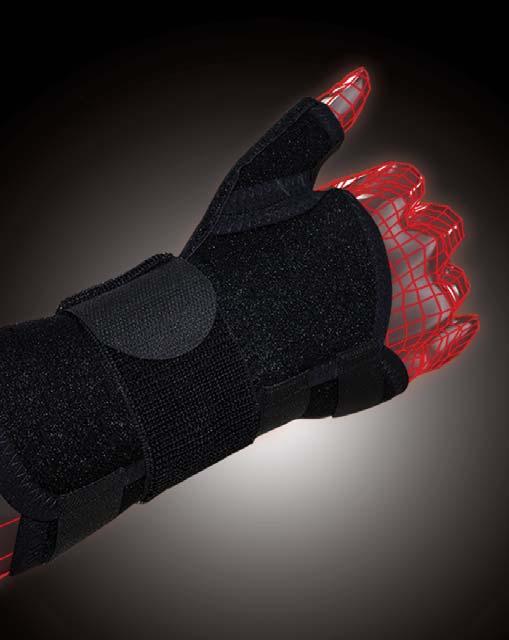 wrist and thumb in abduction position. Support and protection for athletic and work activities.