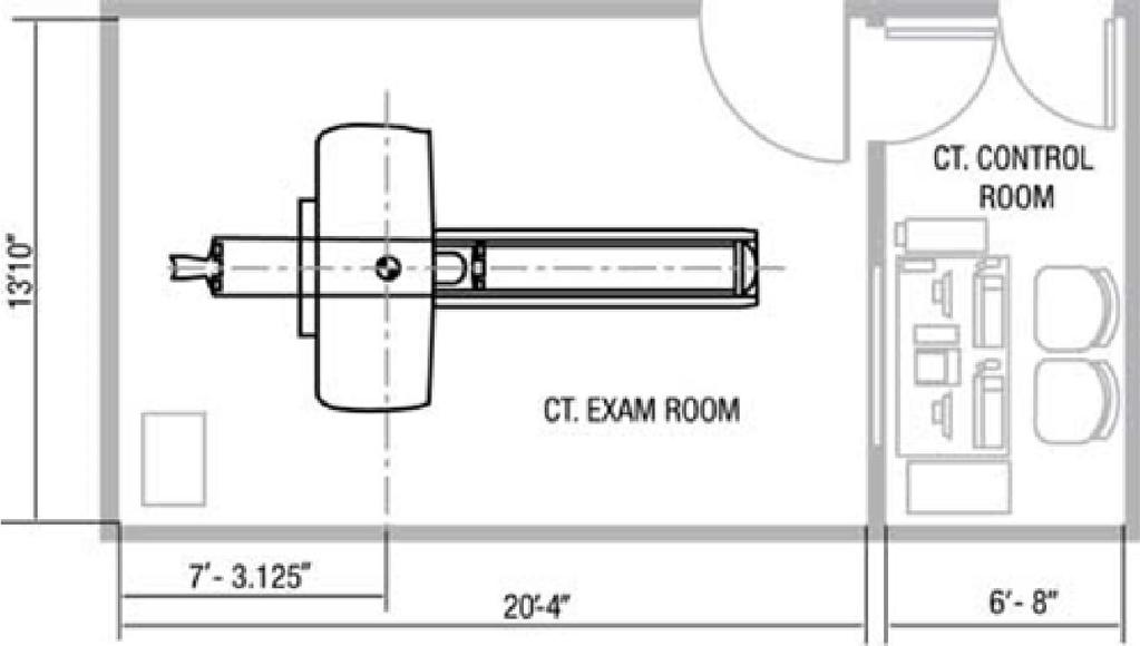 CT ROOM DESIGN Gantry: Low voltage, multi slice detector system. Gantry aperture not less than 70cm. Gantry tilting of at least ± 30 degrees. Remote tilting from console facility.