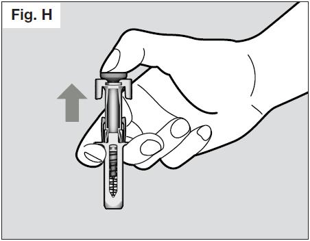 Once the needle is removed completely from the skin, you can release the plunger, allowing the needle-shield to protect the needle. (See Fig.