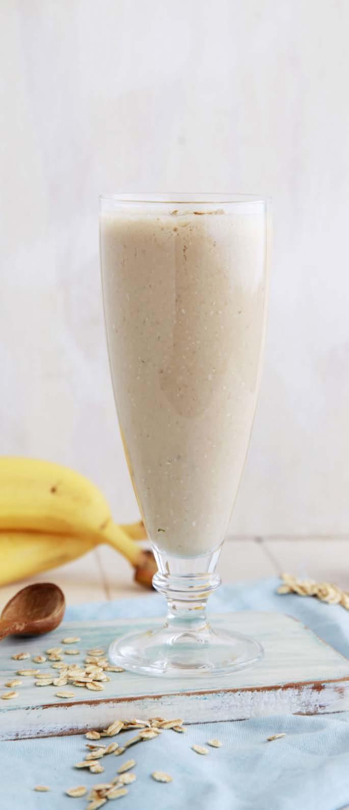 VANILLA SMOOTHIES Banana Oat Buster SERVES 1 CALORIES PER SERVE: 337 (1416KJ) NUTRITIONAL INFO: PROTEIN: 23G FIBRE: 9G TOTAL FAT: 6G SATURATED FAT: 3G CARBOHYDRATES: 45G TOTAL SUGAR: 16G FREE SUGAR: