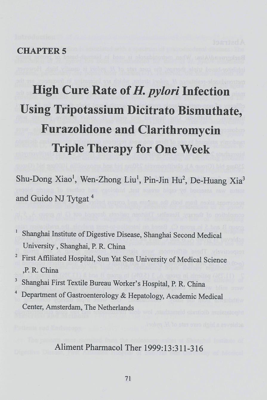 CHAPTER 5 High Cure Rate of H.