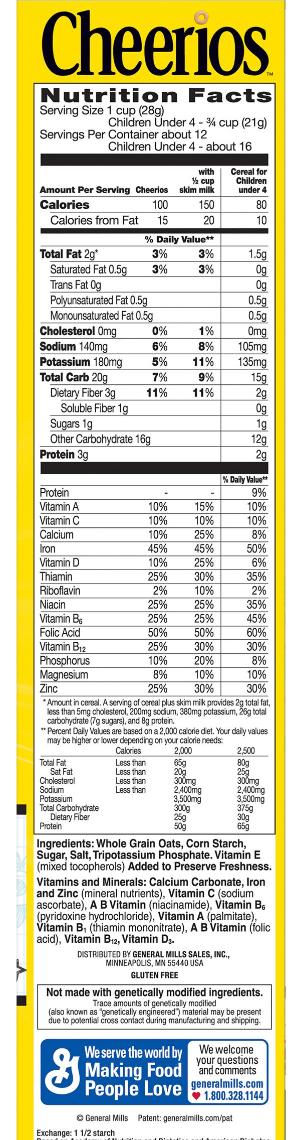 ingredient by weight. What about cereal?