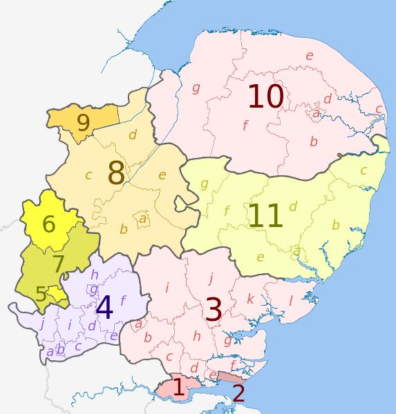 EAST OF ENGLAND REGION Region profile The East of England Region comprises of six English counties: Hertfordshire, Bedfordshire, Cambridgeshire, Norfolk, Suffolk and Essex.