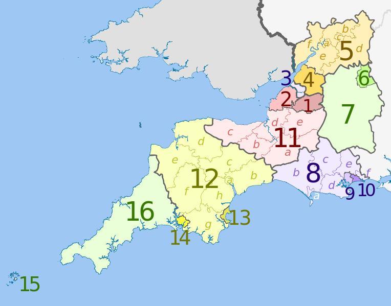 SOUTH WEST REGION Region profile The South West Region comprises of six English counties: Cornwall, Devon, Somerset, Dorset, Gloucestershire and Wiltshire.