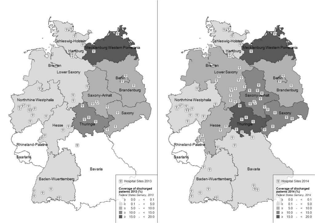 Buda et al. BMC Public Health (2017) 17:612 Page 5 of 13 Rhineland-Palatine and Saarland. In the year 2014, an additional 35 sites became part of the sentinel network, thus covering 4.
