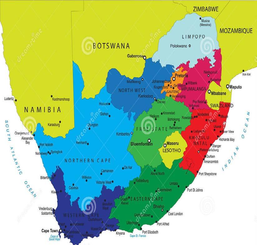 SOUTH AFRICA RAINBOW NATION Republic of South Africa (RSA), is the southernmost country in Africa.