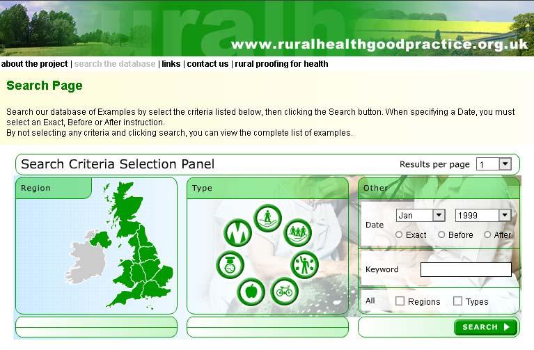 Database of good practice in rural health and
