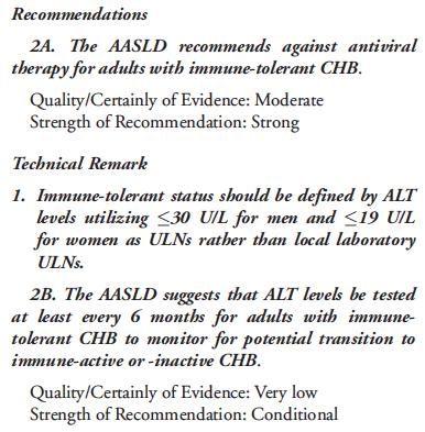 Approach to Management of Adults with Immune-Tolerant CHB (Phase 1) Suggests antiviral therapy in select group: Normal ALT HBV DNA 1 million IU/mL >40 years of age Liver
