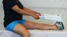 Hamstring stretch Sit with a straight back and your healing leg in a straight position.