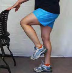 Standing hip extension Standing  Keeping your knee straight, slowly kick your leg back.