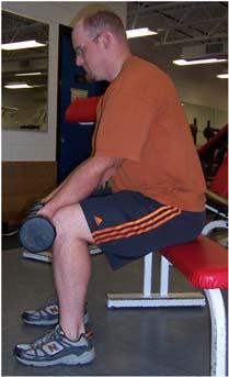Wrist Curl 1. Sit on a bench or seat, feet flat on the floor, and the back straight.